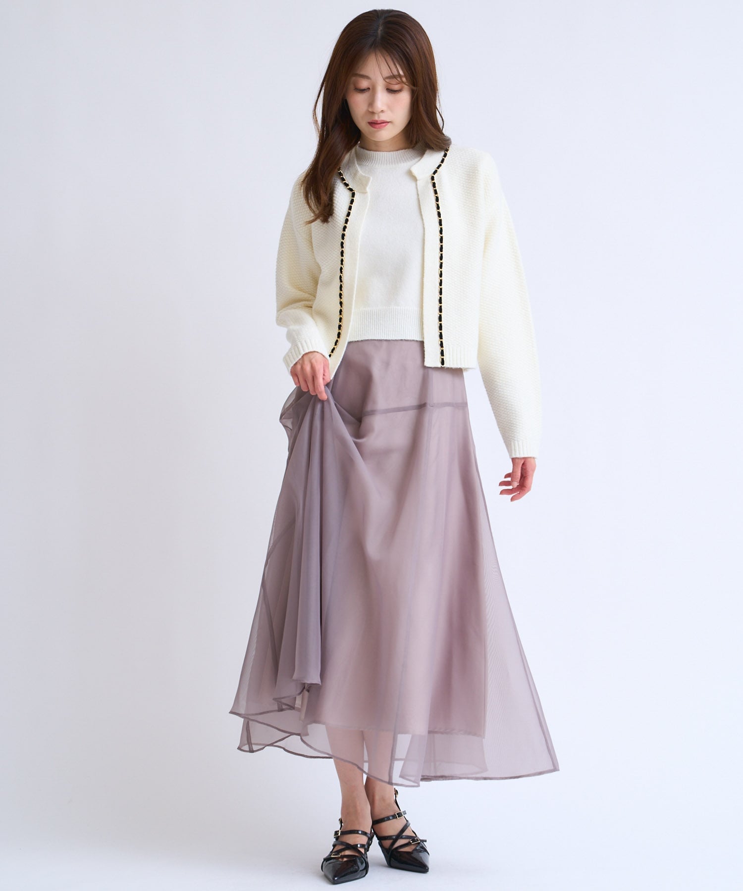 NOELA｜【販路限定カラーあり】チェーンブレードニットアンサンブル
