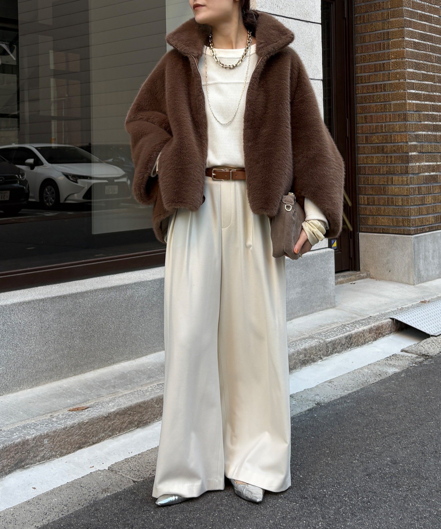 DOUDOU｜【完売カラー再追加!】フェイクファーリバーシブルコート