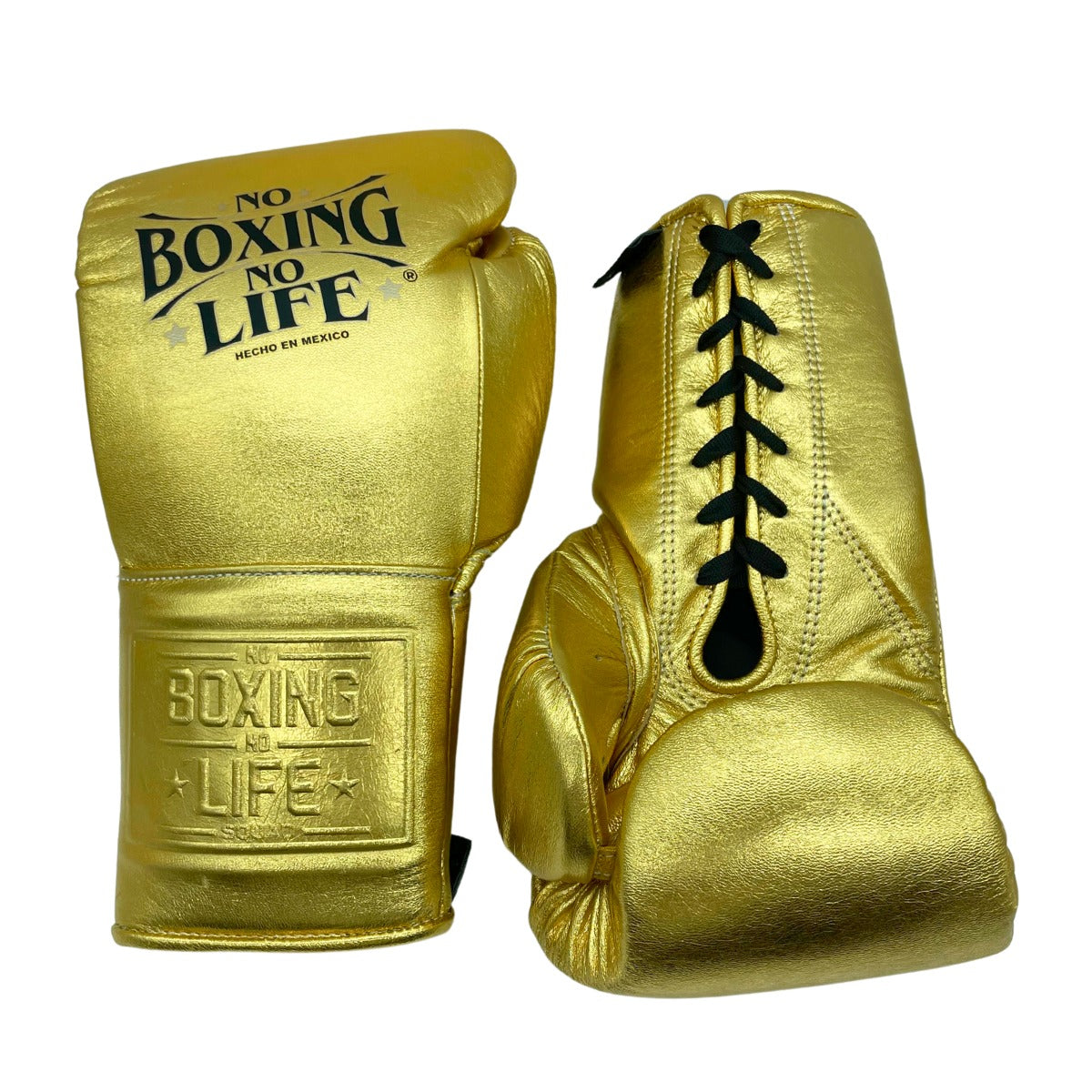 No Boxing No Life Training Gloves - Metallic Gold Boxing Gloves