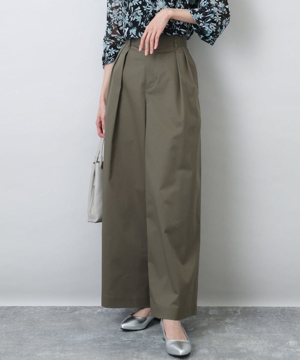 ライトツイル2タックワイドパンツ/洗える(フルレングスパンツ) | MK