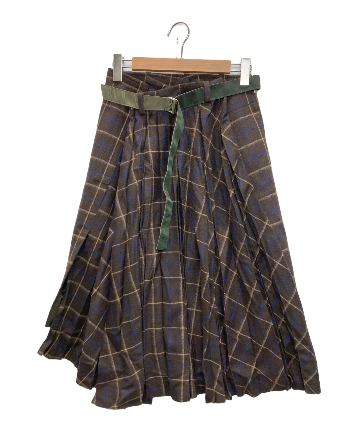 中古・古着通販】sacai (サカイ) アシンメトリーチェックプリーツ