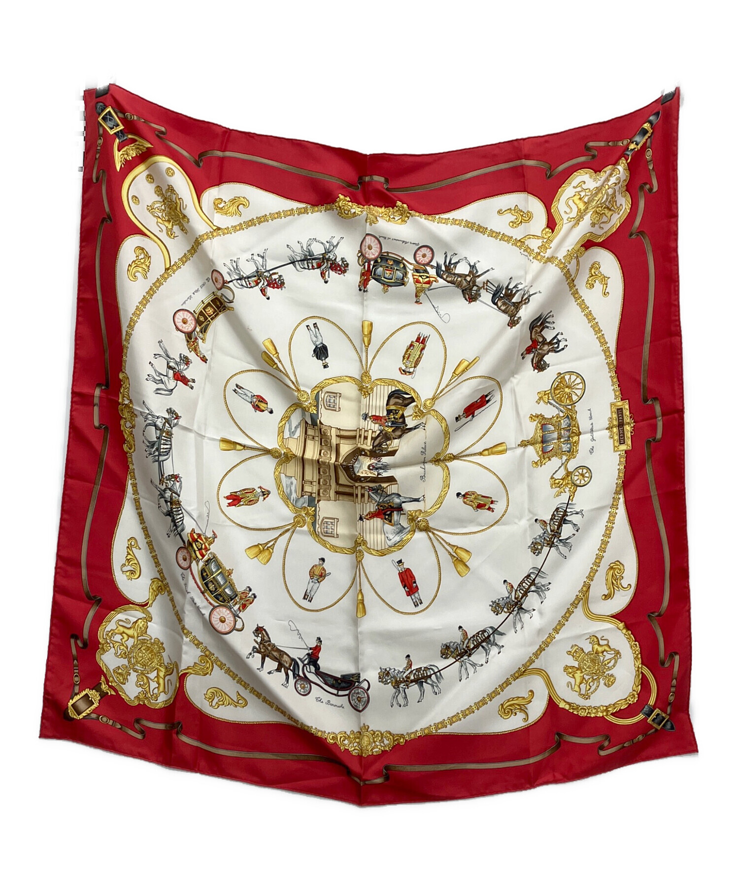 中古・古着通販】HERMES (エルメス) カレ90 シルクスカーフ ベージュ