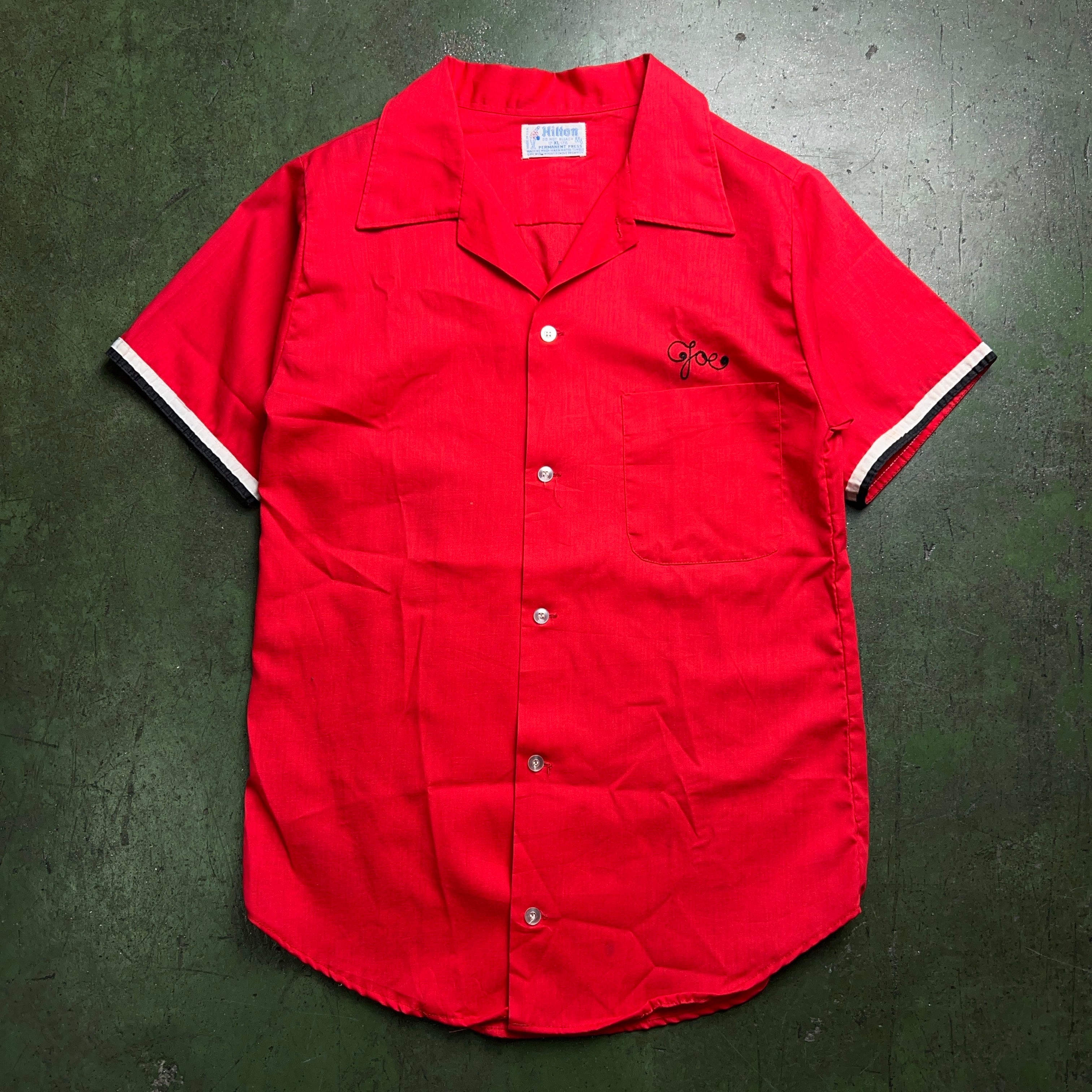 70's Hilton Bowling Shirt Red 70年代 ボーリングシャツ ヒルトン