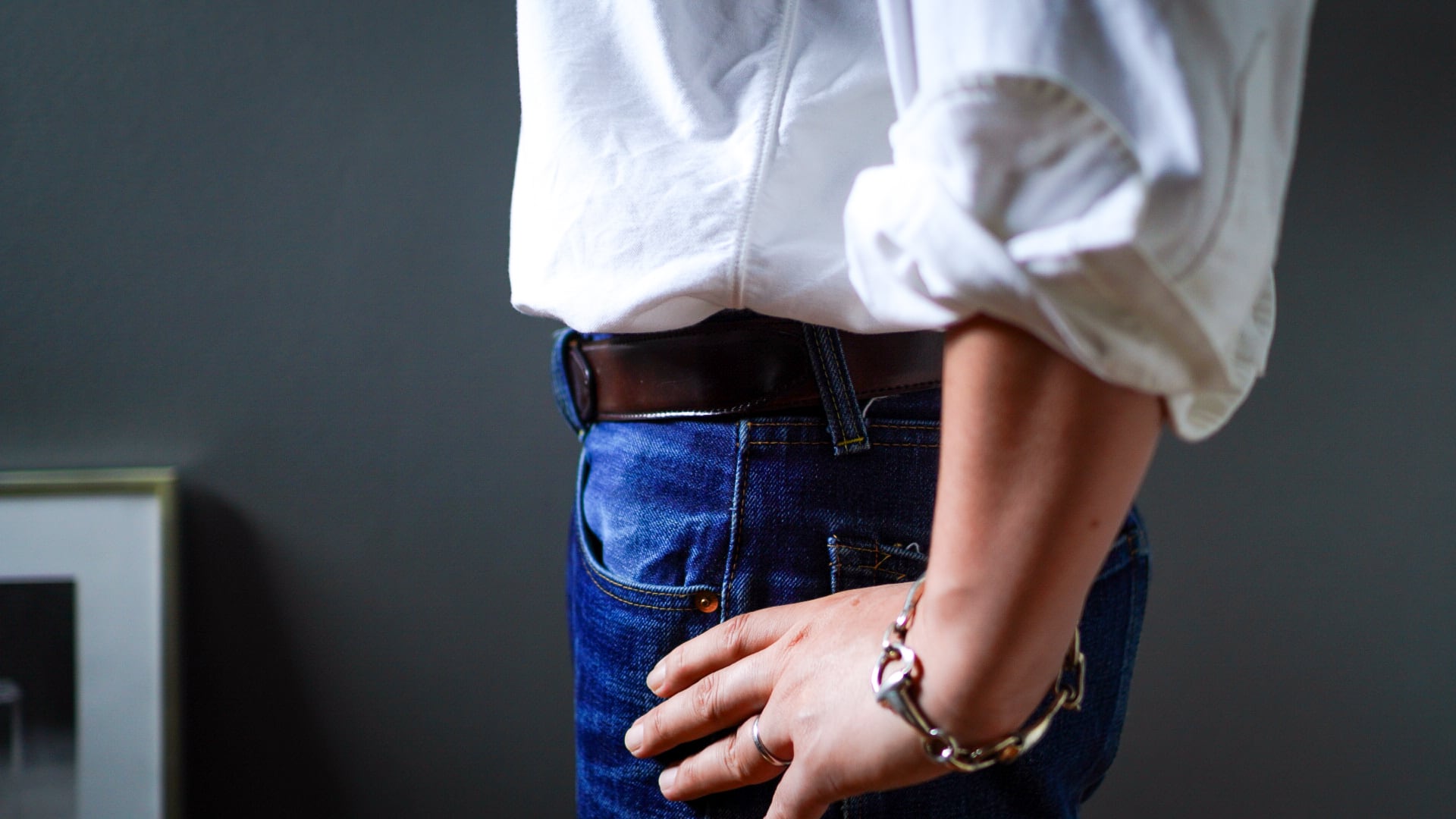 USED】ALDEN オールデン シェルコードバン ドレス ベルト《ブラウン 茶