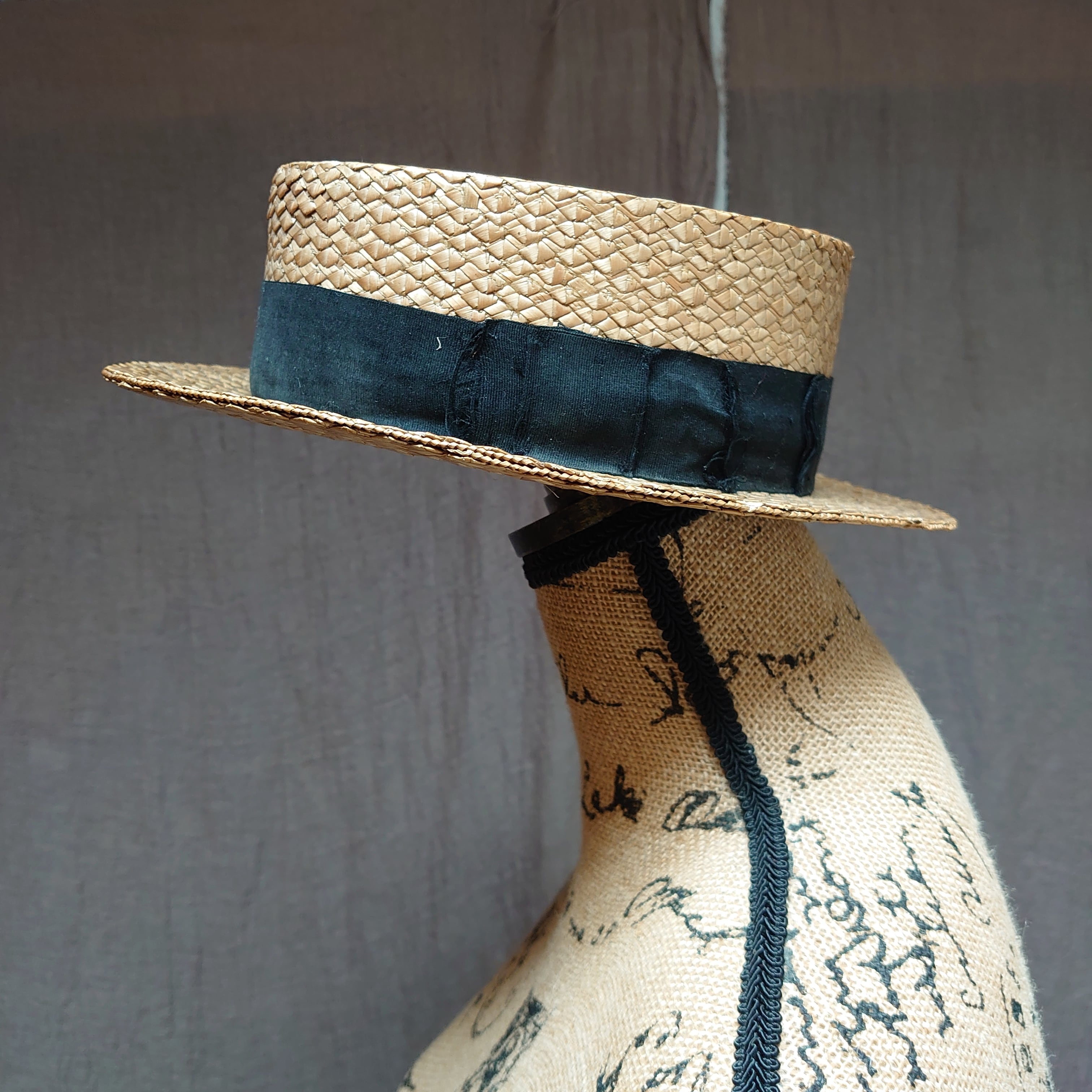 1900~1910's antique french boater hat カンカン帽 | betelgeux