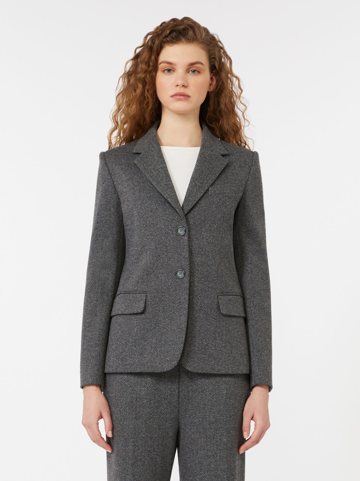 Yarn-dyed jersey blazer, medium grey | Weekend Max Mara