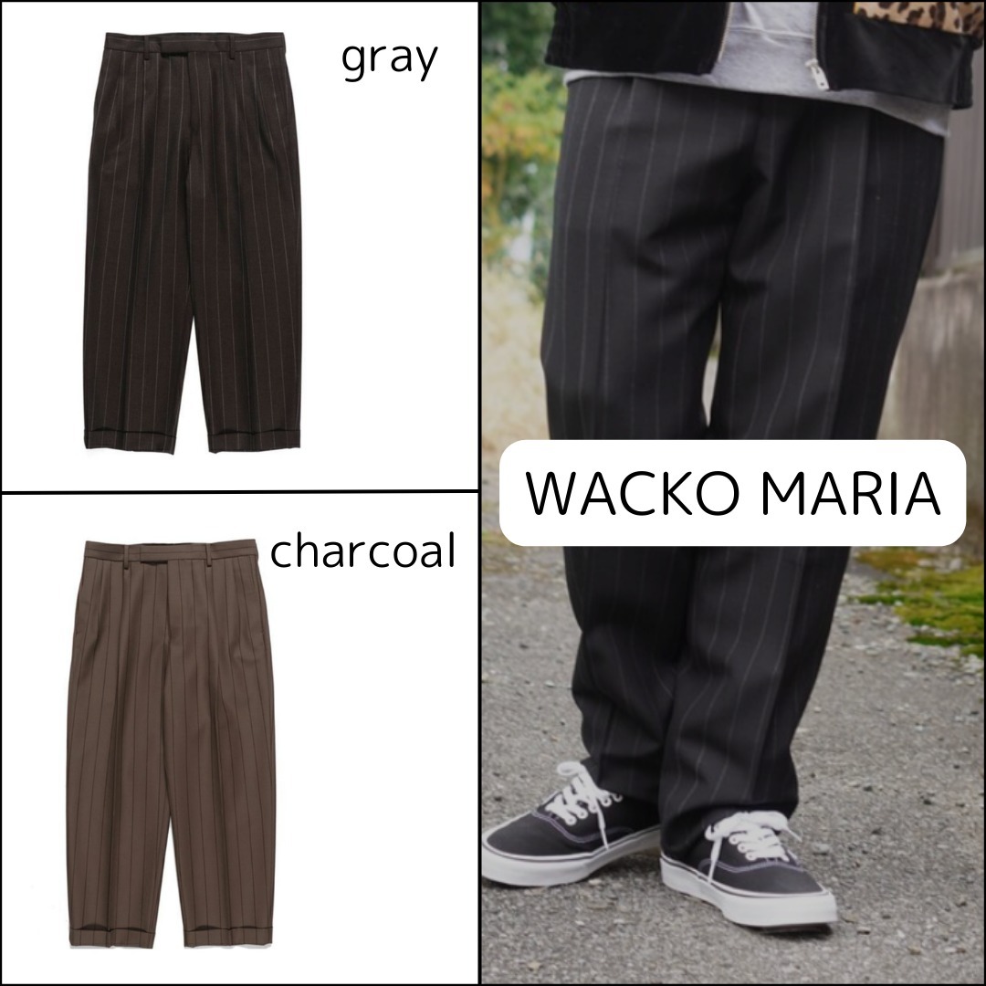 WACKO MARIA】ワコマリア トラウザー ストライプ プリーツ (WACKO