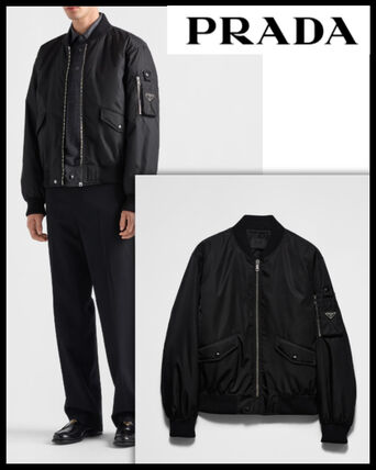 ブラック（黒）系 PRADA RE NYLON(プラダ リナイロン) MA-1(メンズ
