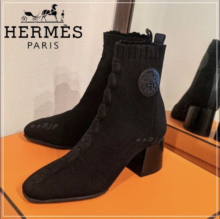 美脚サポート☆》 エルメス ショートブーツ ヴォルヴェール 60 (HERMES