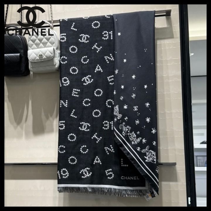 ☆かわいいロゴ☆シャネル ストール 大判 CC (CHANEL/マフラー