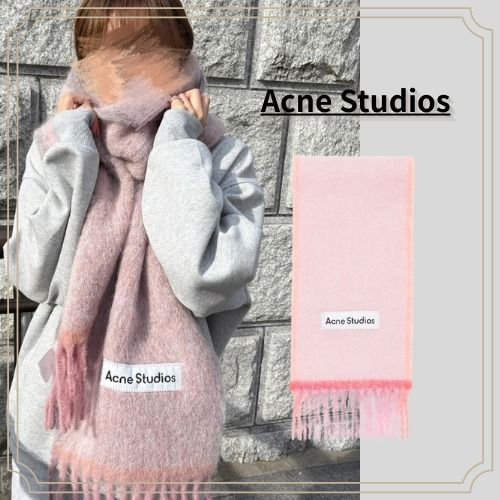 Acne Studios】ウール モヘア マフラー ピンク (Acne Studios/マフラー