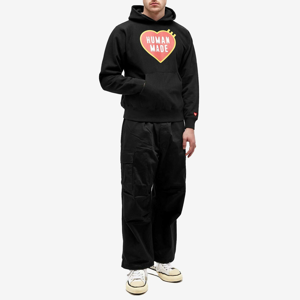 Human Made Men's Heart Logo Hoodie in Black Human Made