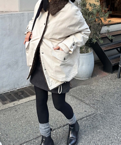 セール】diggity 襟ボアハーフダウンコート（ダウンジャケット/コート