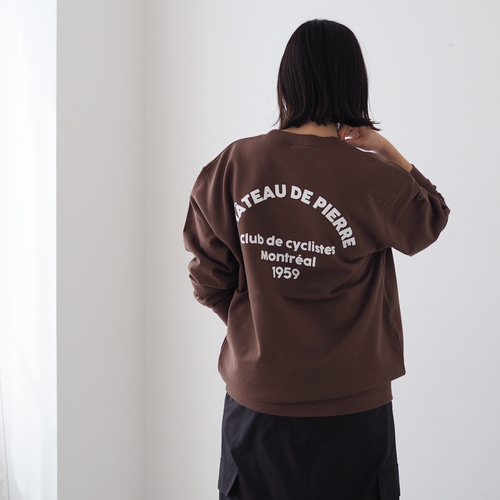 裏パイル】ロゴスウェット モカブラウン スウェット・トレーナー