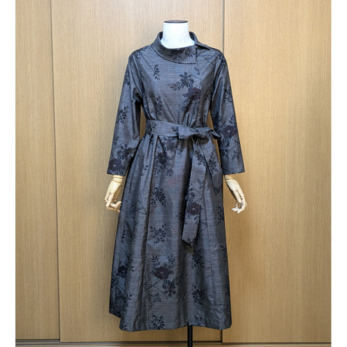 SOLD 着物リメイク ワンピース 大島紬 M〜L ワンピース さらあお 通販