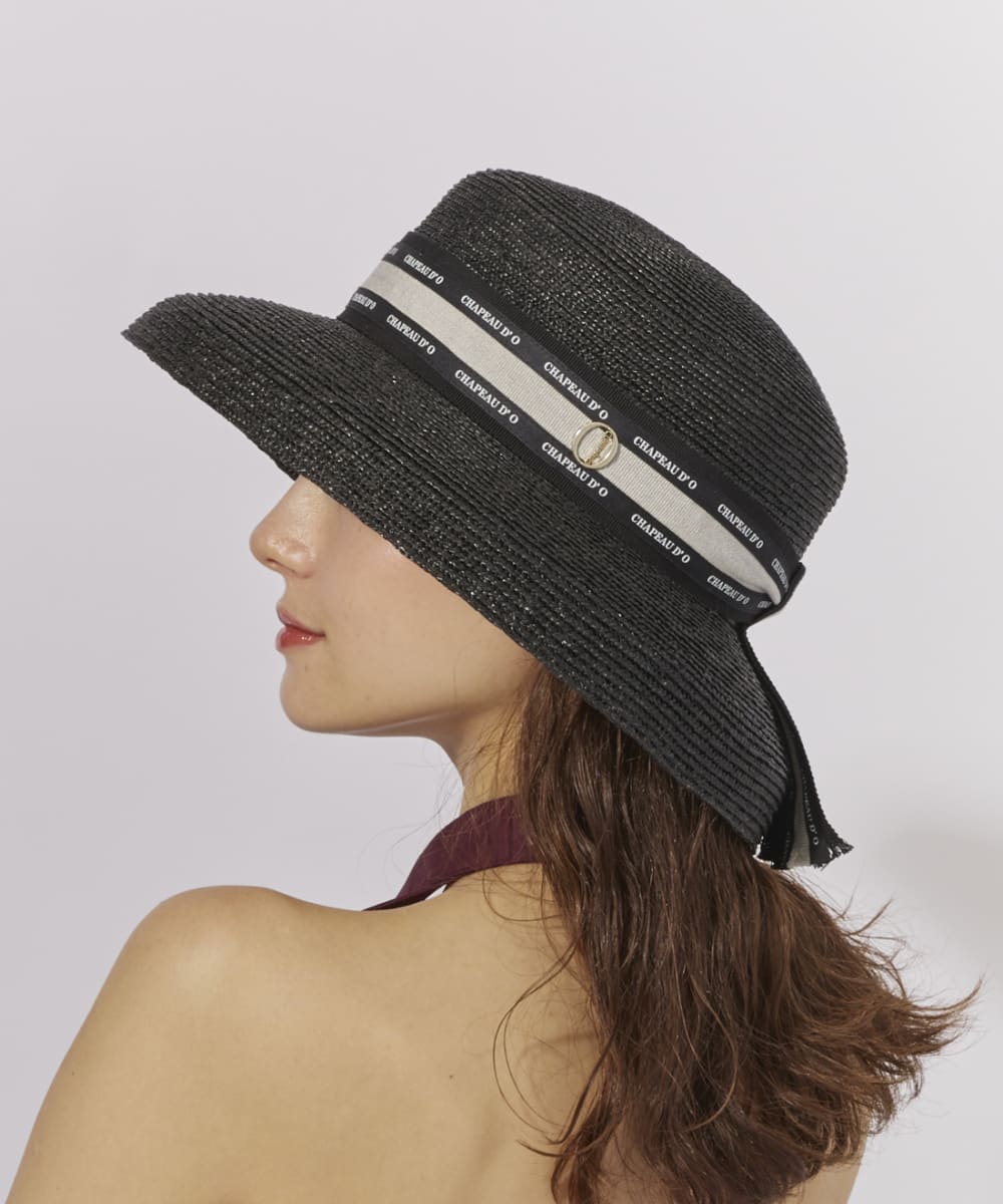 Chapeau d' O Straw-B Casablanca Logo | 57.5cm(75) BLACK (01