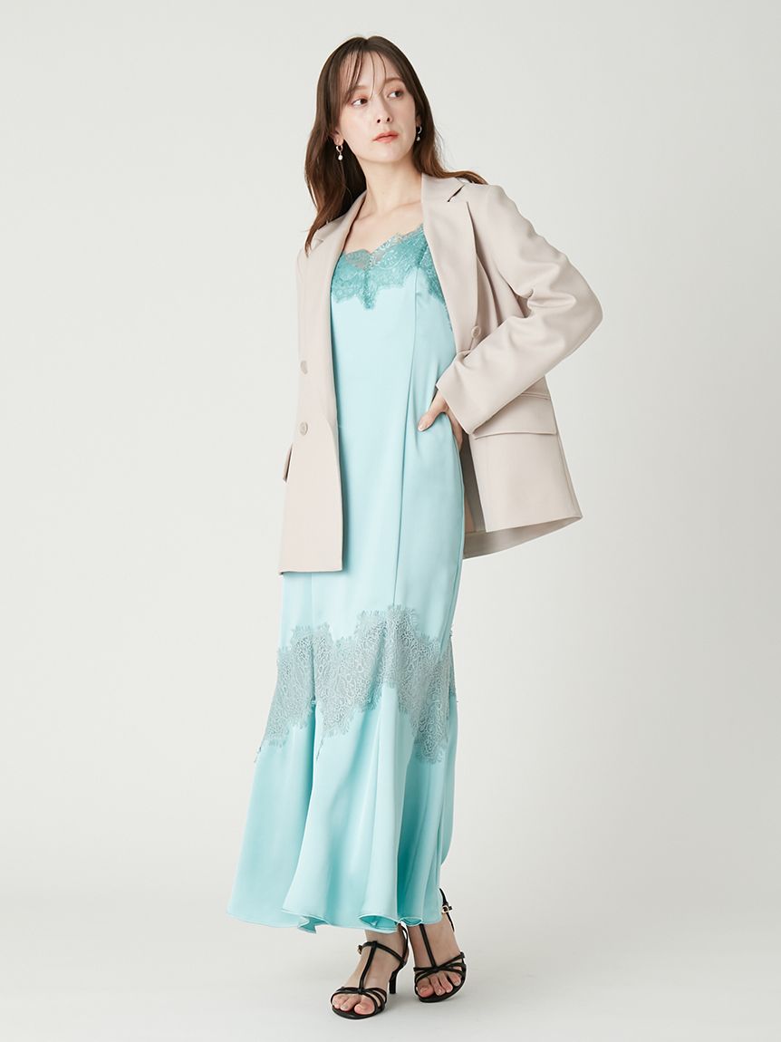 レーストリムマーメイドワンピース(マキシ・ロングワンピース