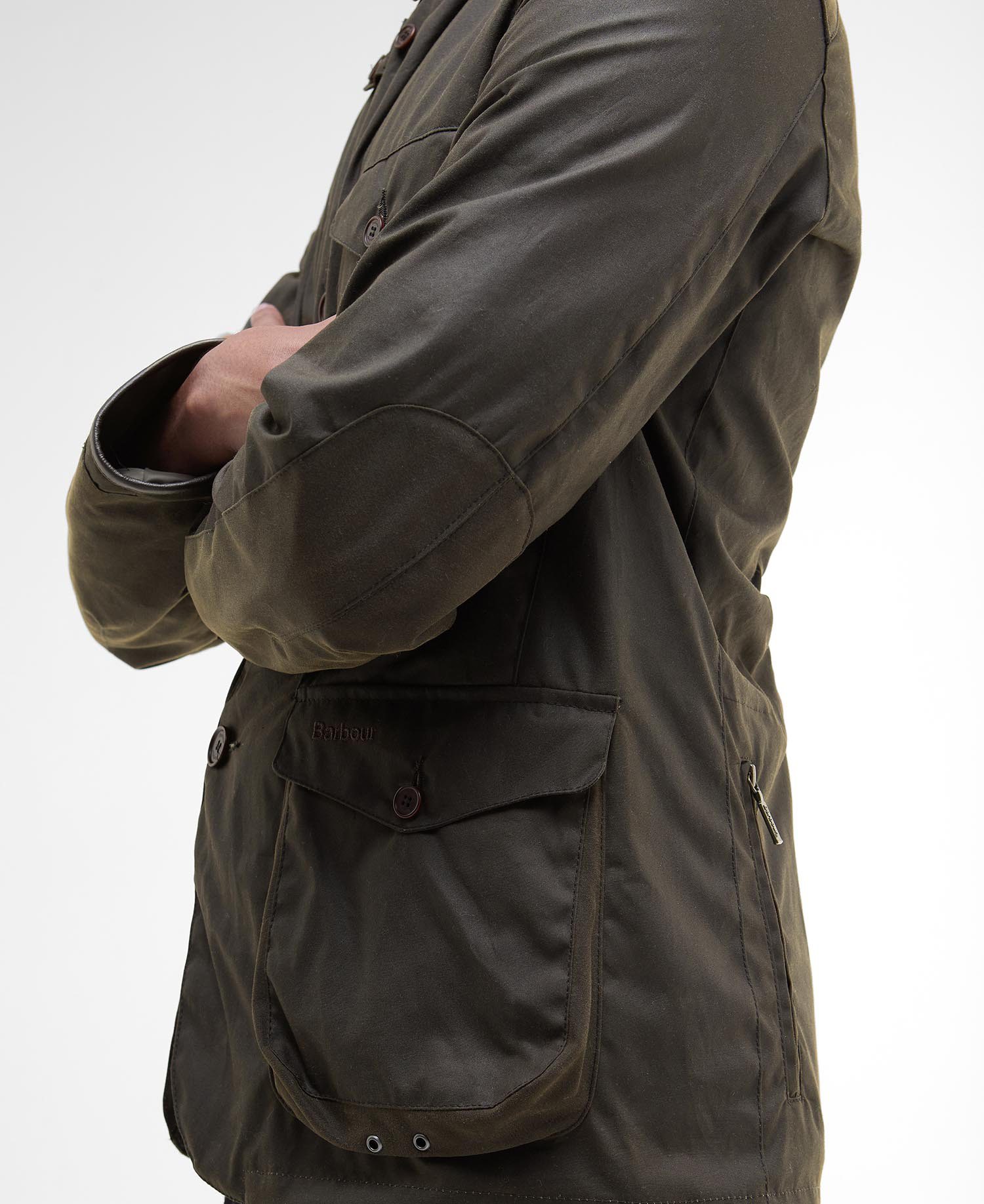 Barbour Beacon Waxed Blazer Jacket - Olive | Waxed Jackets | Huckberry