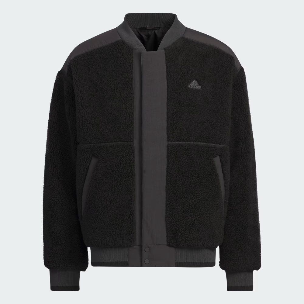 New Adidas Mens FLEECE COLLEGE EIGHT PADDED JACKET IL8919 BLACK