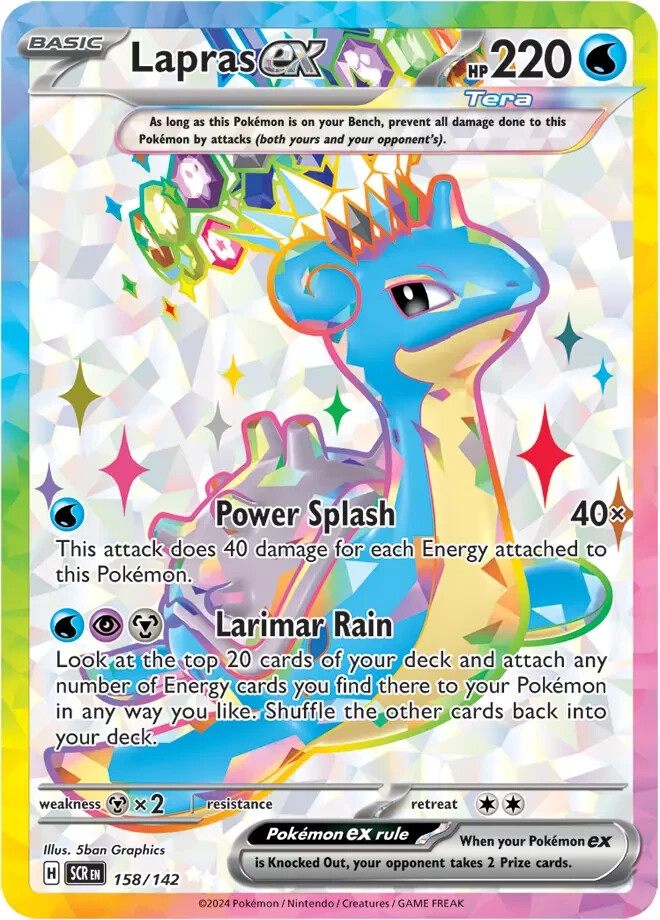 Pokémon TCG Lapras ex 158/142 Full Art Ultra Rare Stellar Crown NM