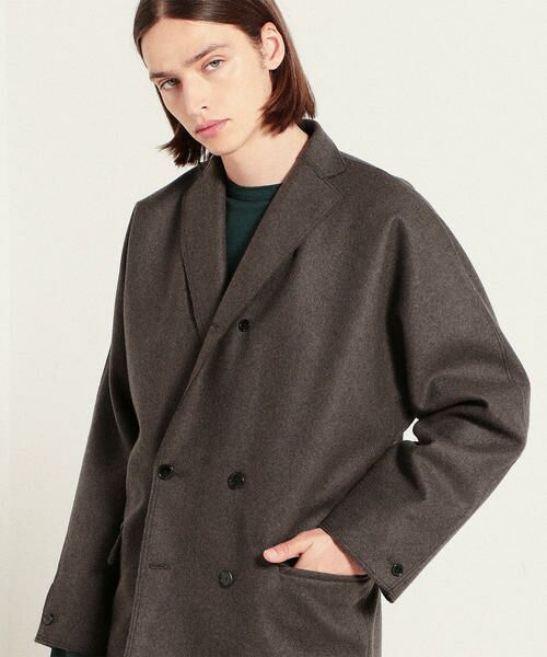 セール】 ウールカシミヤメルトン 4Bダブルブレストジャケット