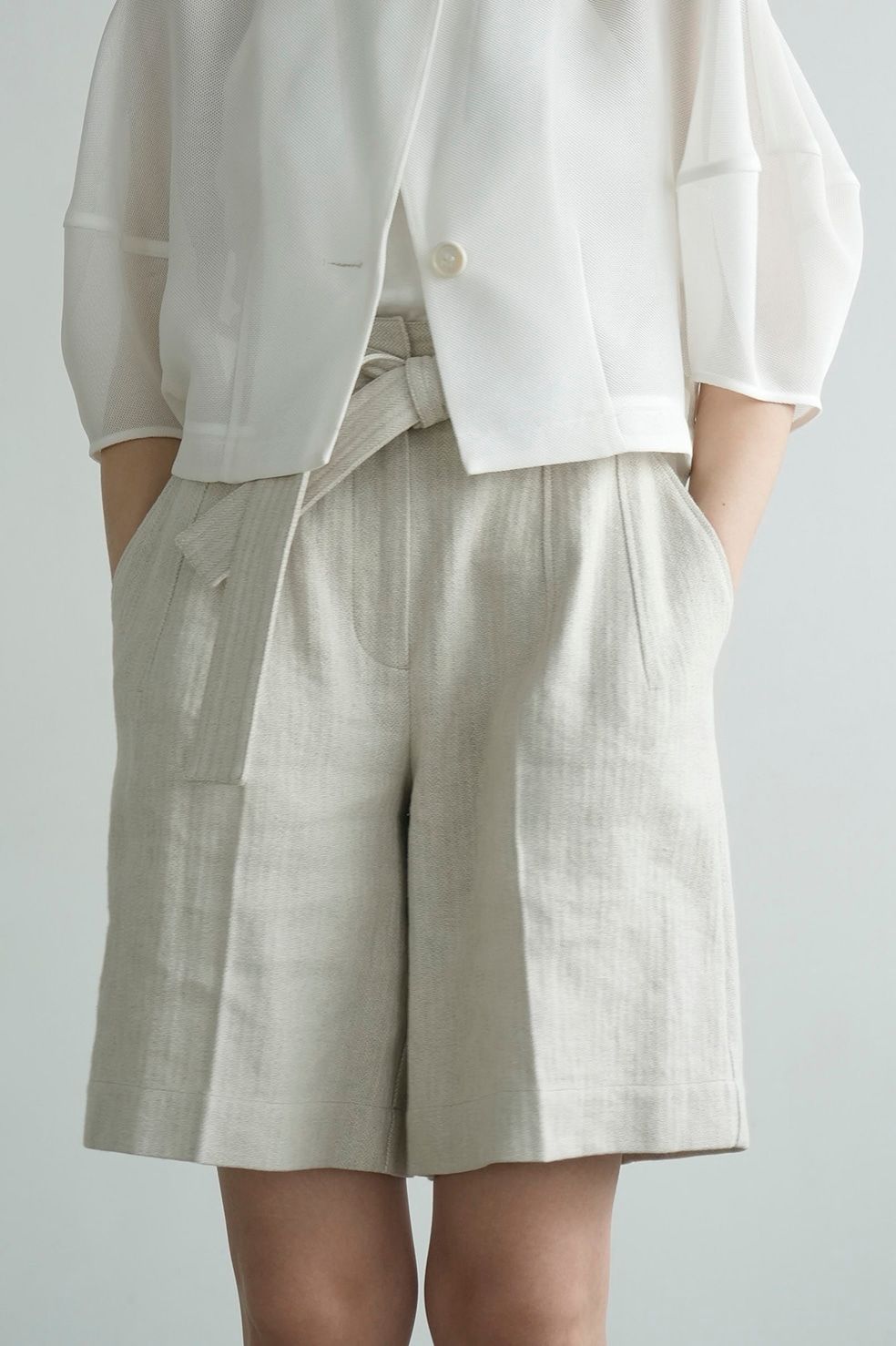 CLANE - ステッチベルトハーフパンツ - STITCH BELT HALF PANTS - MIX
