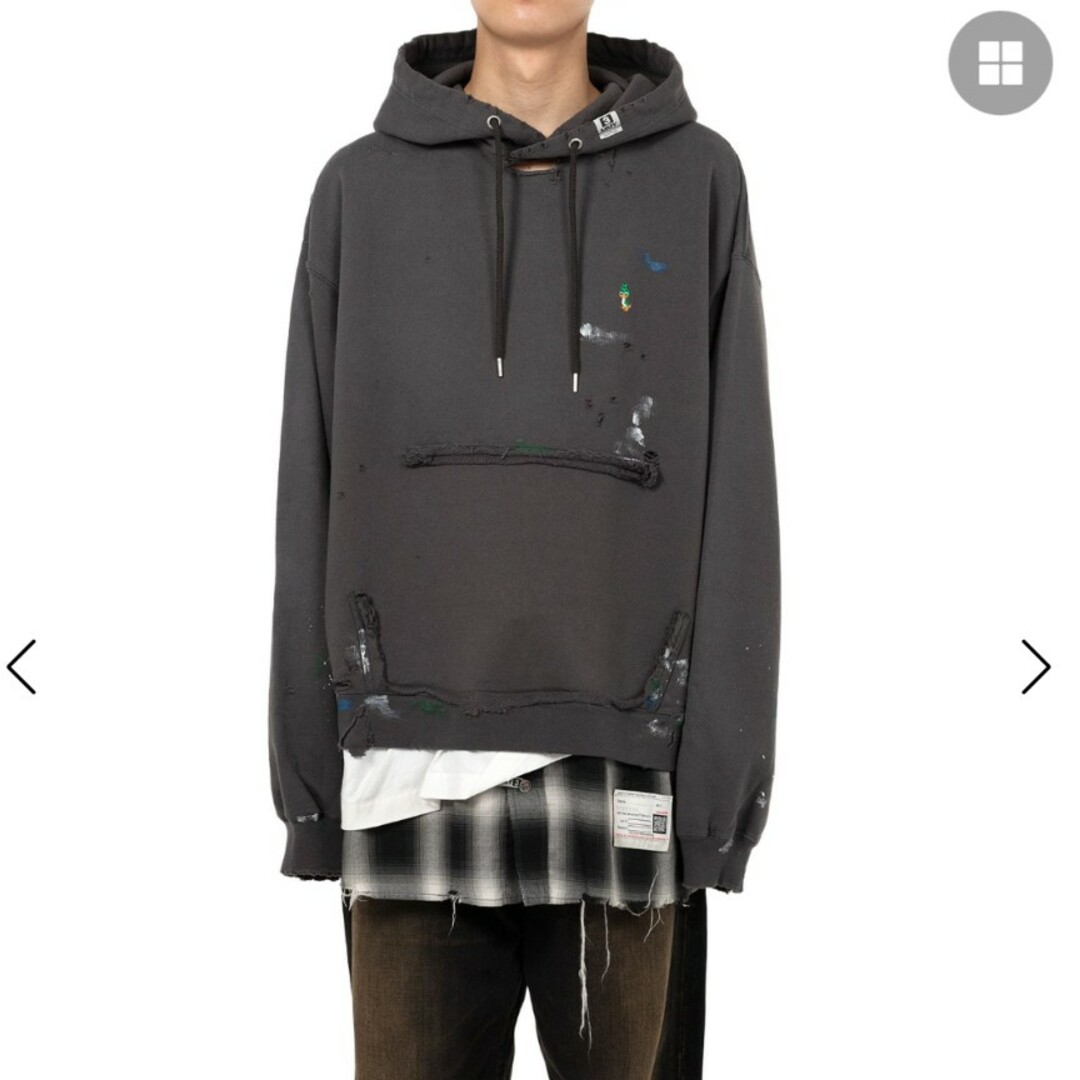 美品✨】ミハラヤスヒロ ウエストタックフーディー パーカー ジップ 黒