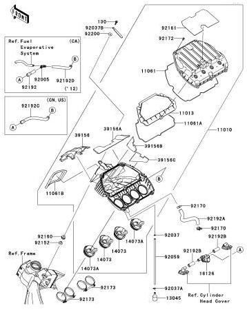 ZX600 2012-2014 Ninja ZX-6R[B-5] Air Cleaner部品図見ながら在庫状況
