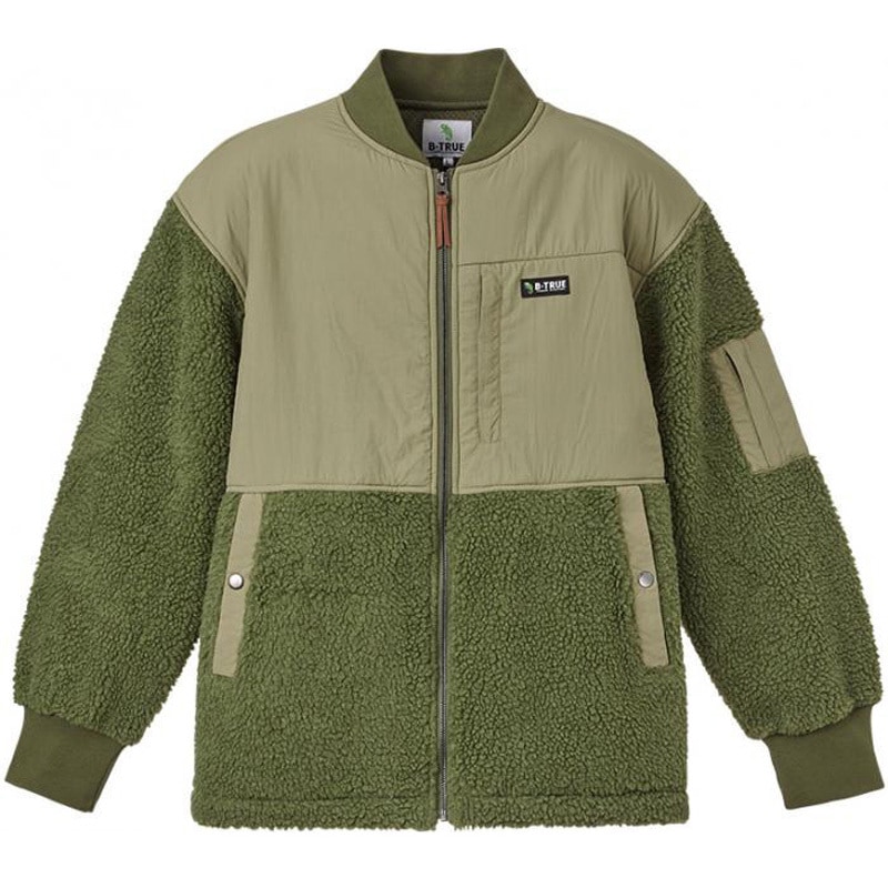 カーキ エバーグリーン B-TRUEシープボアフリースジャケットM