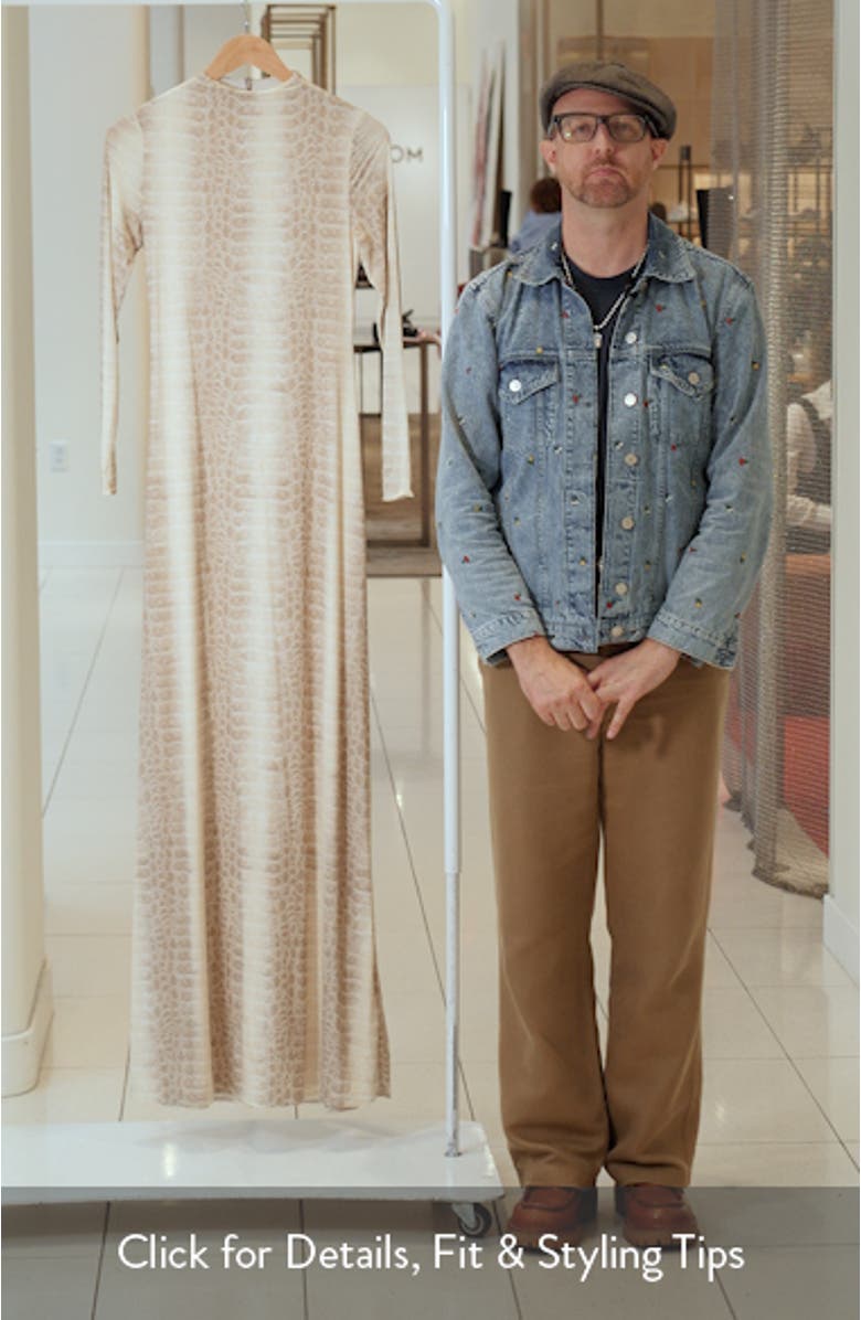 Naked Wardrobe Crocodile Print Funnel Neck Long Sleeve Maxi Dress