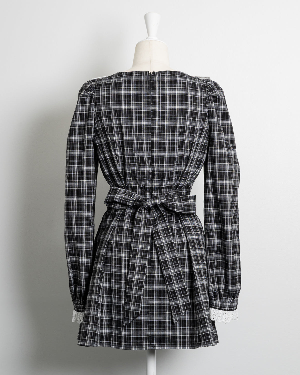 コットンレース長袖カフェワンピース – pium