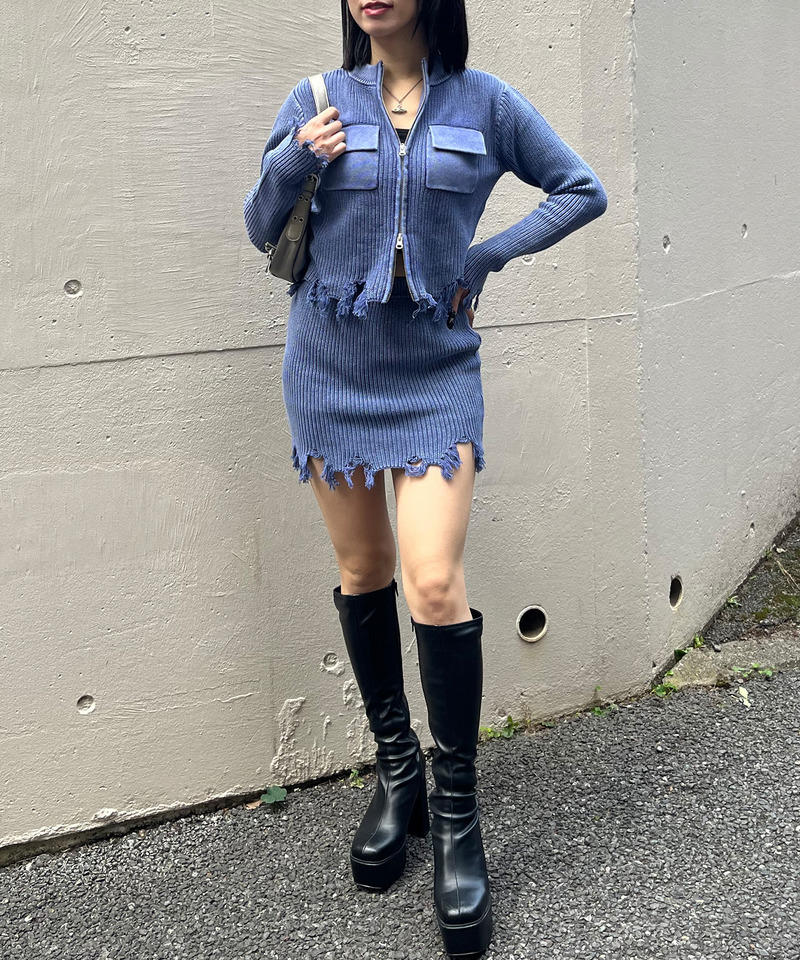 ピグメントダメージニット｜SPIRALGIRL スパイラルガール 商品詳細