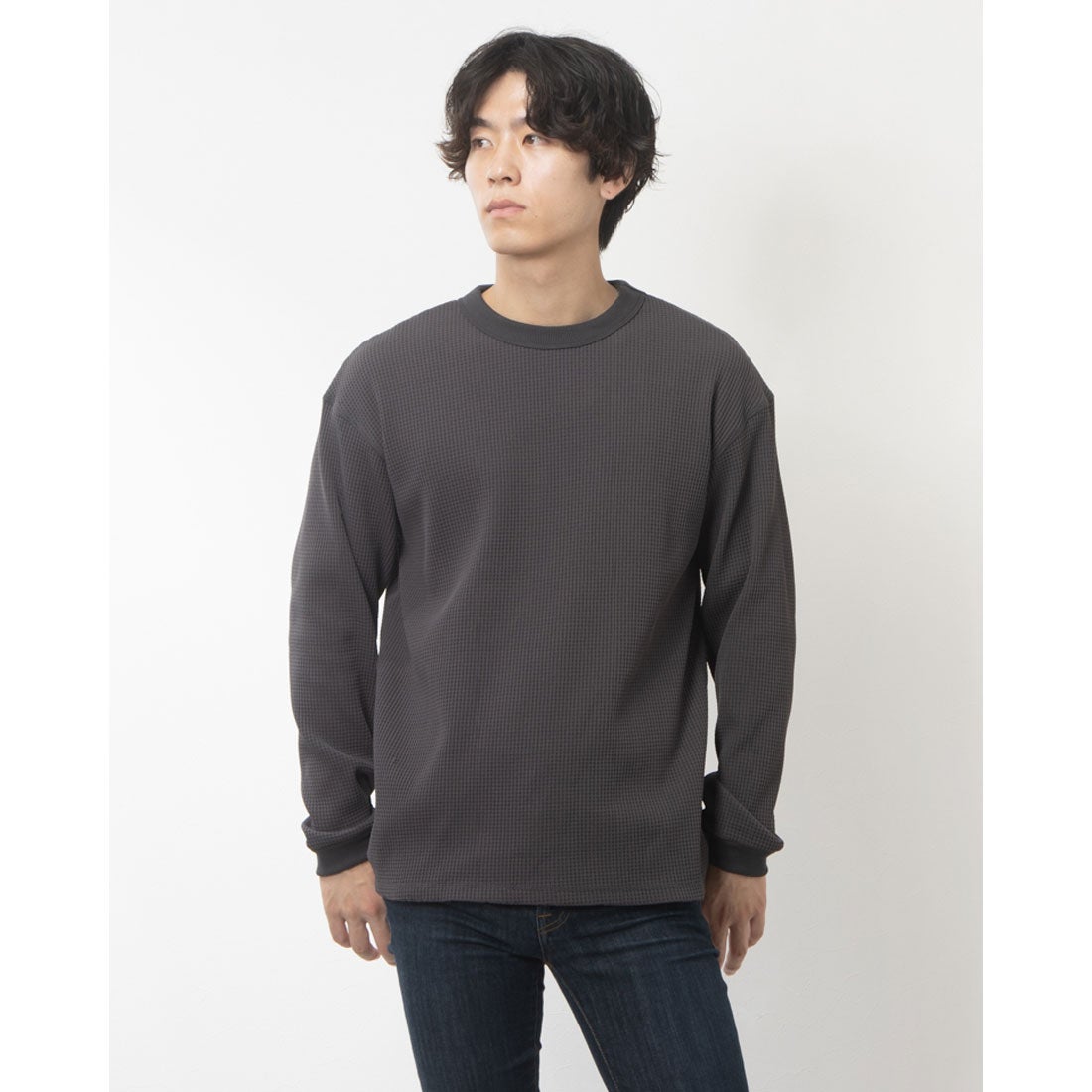 ティゴラ TIGORA メンズ 長袖Tシャツ ワッフルロングTシャツ TR