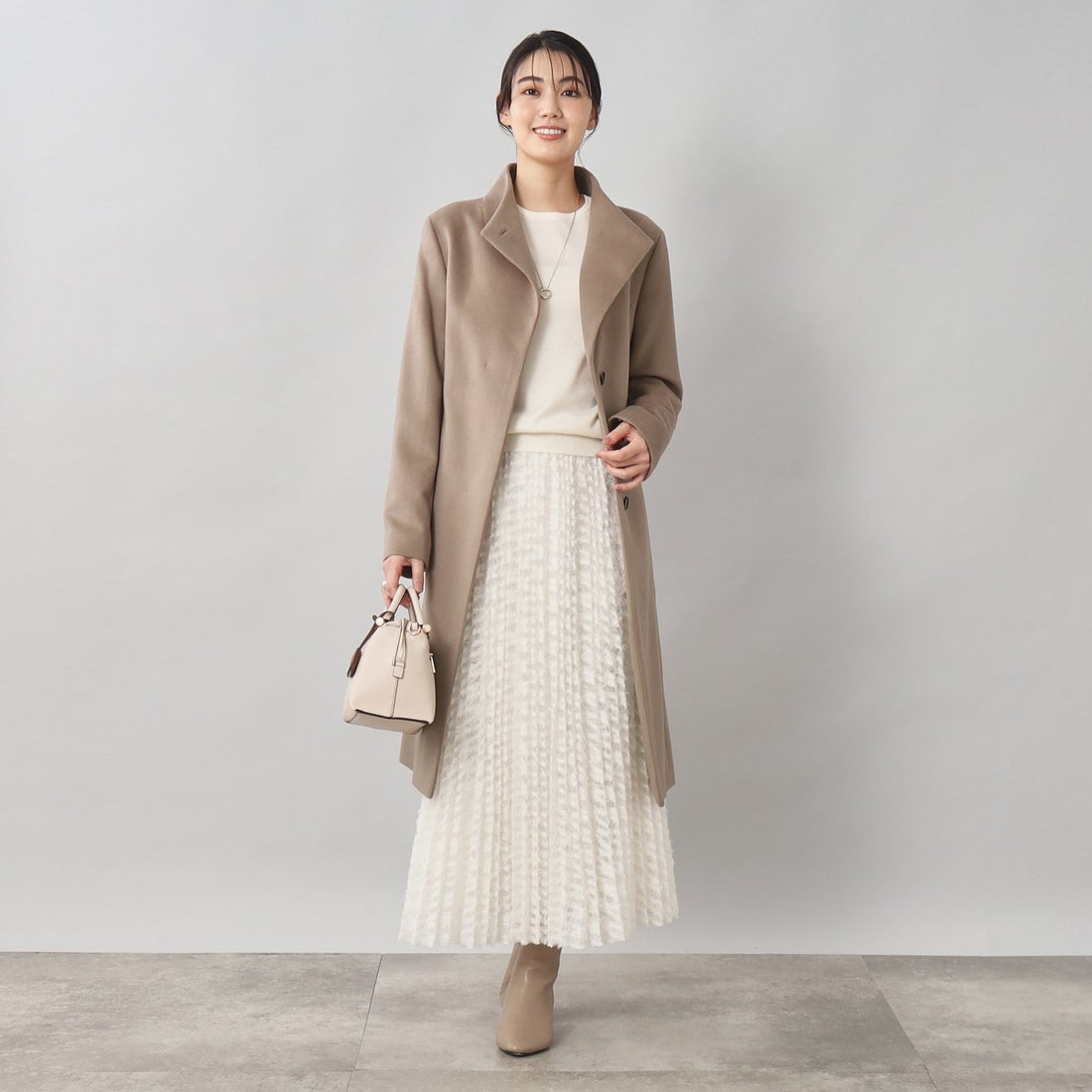 アンタイトル UNTITLED スタンドカラー ヌーヴェルロングコート