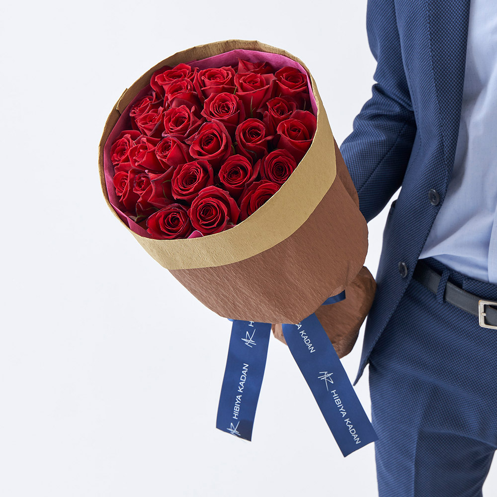 商品名【心愛】ゆきこ♥真っ赤な薔薇とカーネーションのフラワーリース