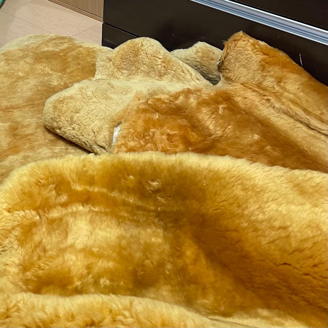 ムートン　ラグ　日本ムートン　4枚セット　冬キャンプ ムートン ラグ 日本ムートン 4枚セット 冬キャンプ