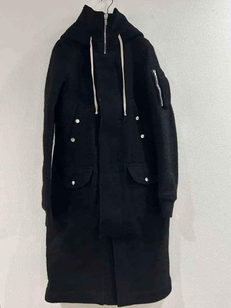 Rick Owens コート 46 Rick Owens Hooded Gimp Robe Coat in black | SVD USA