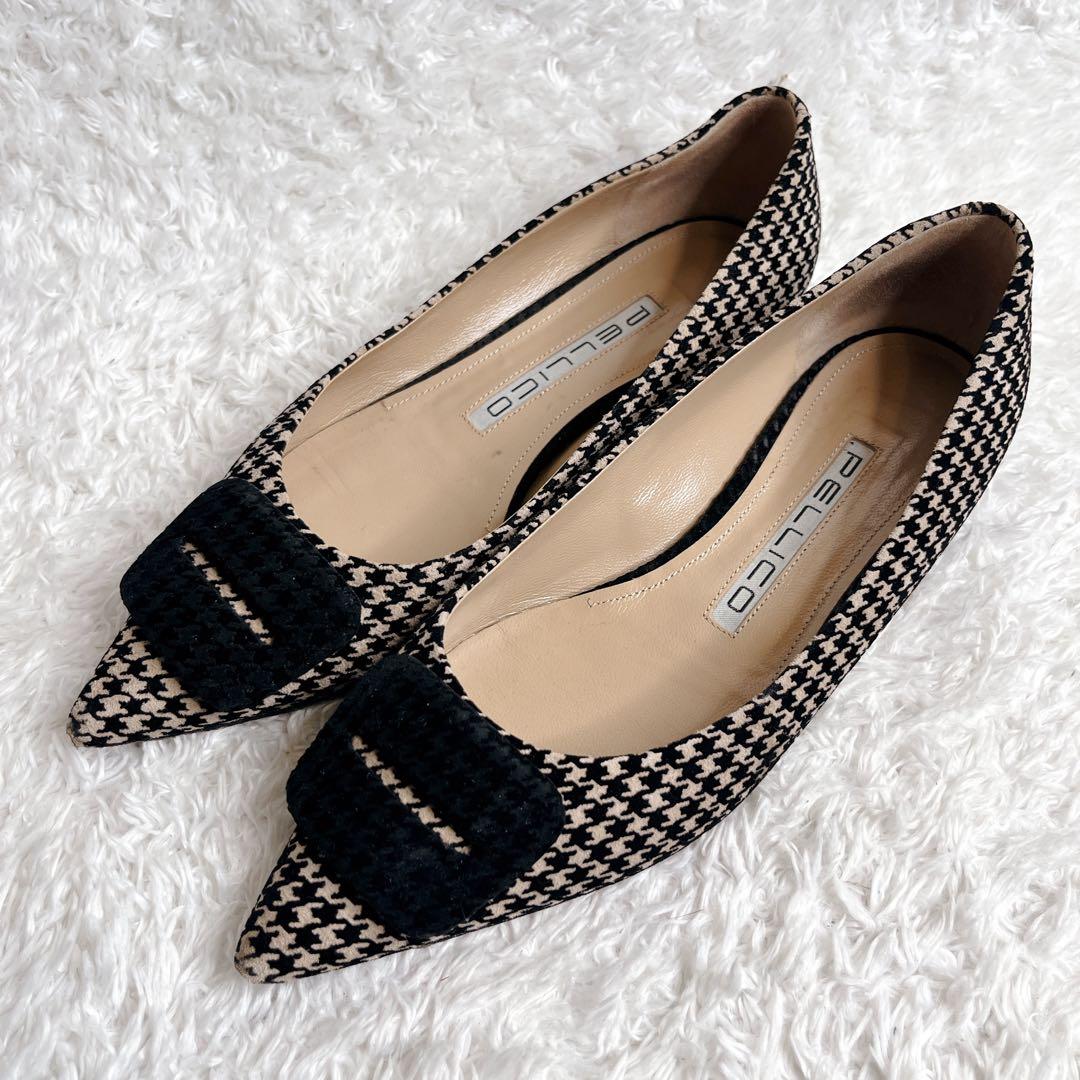 良品 ペリーコ パンプス アネッリ フィッビア 千鳥格子 フラット バックル ANELLI FIBBIA” | PELLICO｜ペリーコ
