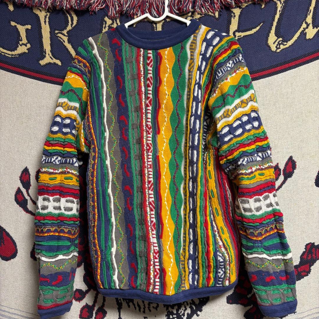 COOGIクージー3Dニット セーター 90s ヴィンテージ マルチカラー 古着