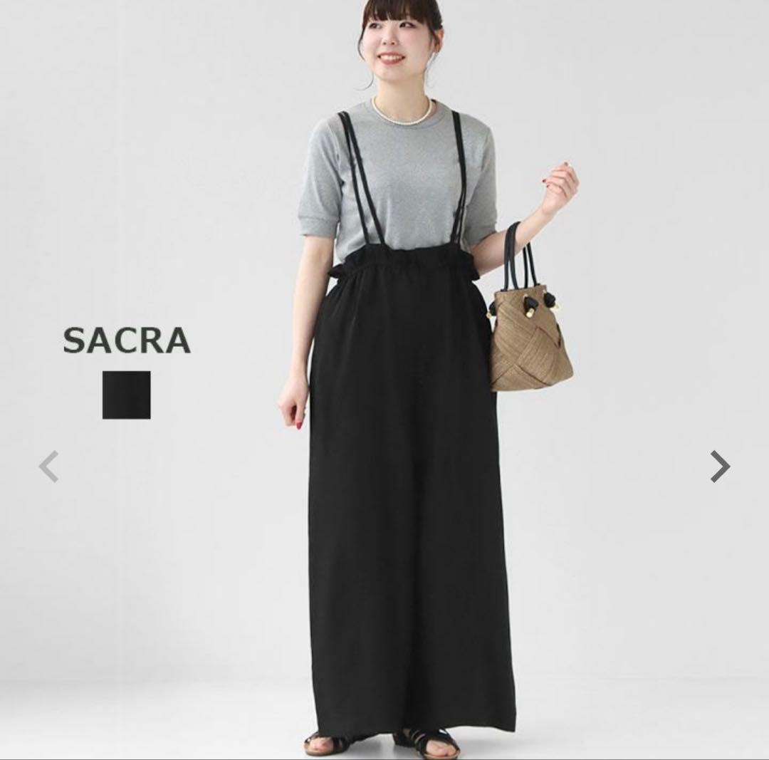 ⭐︎本日限定値下げ⭐︎SACRA ブラック サロペット　ブラック newサロペットblack (レギュラー,ロングレングス) | ok.soon