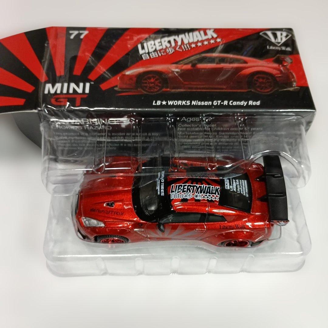 MINIGT 77 LBWK ニッサン GT-R R35キャンディレッド 1/64スケール MINI GT「LB☆WORKS Nissan GT-R R35」(キャンディレッド