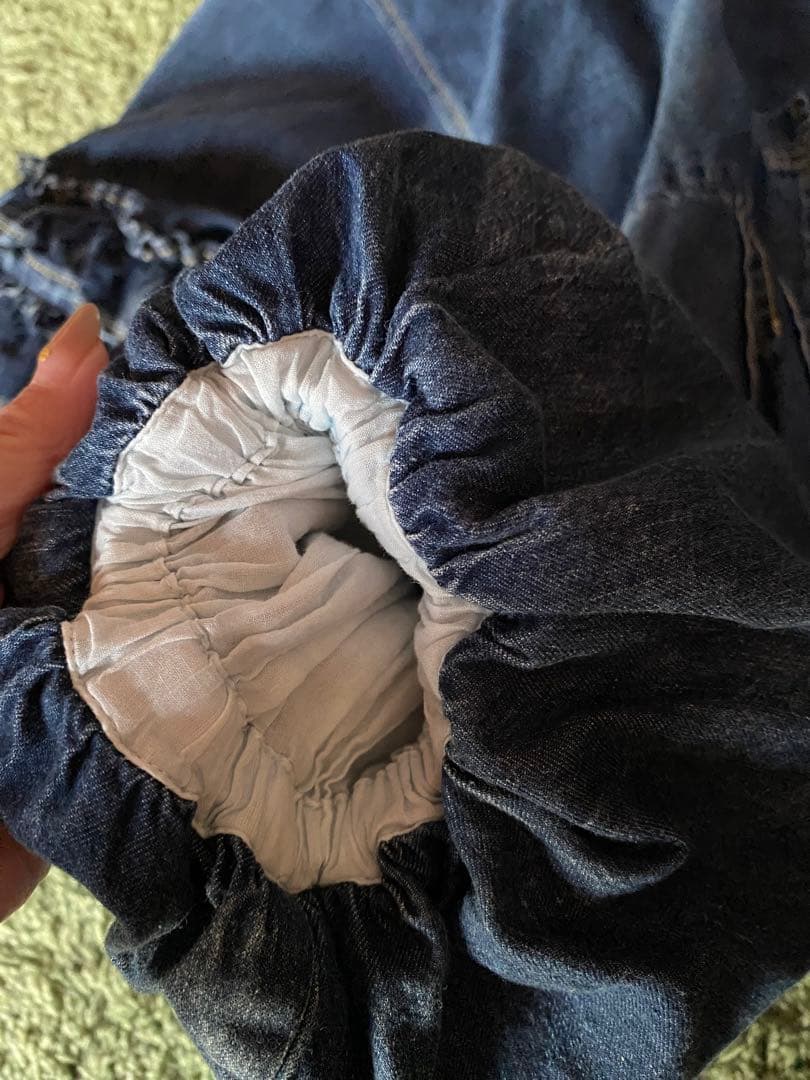 ayane】デニムジャケット バルーンスリーブ袖 バックフリル S115554315