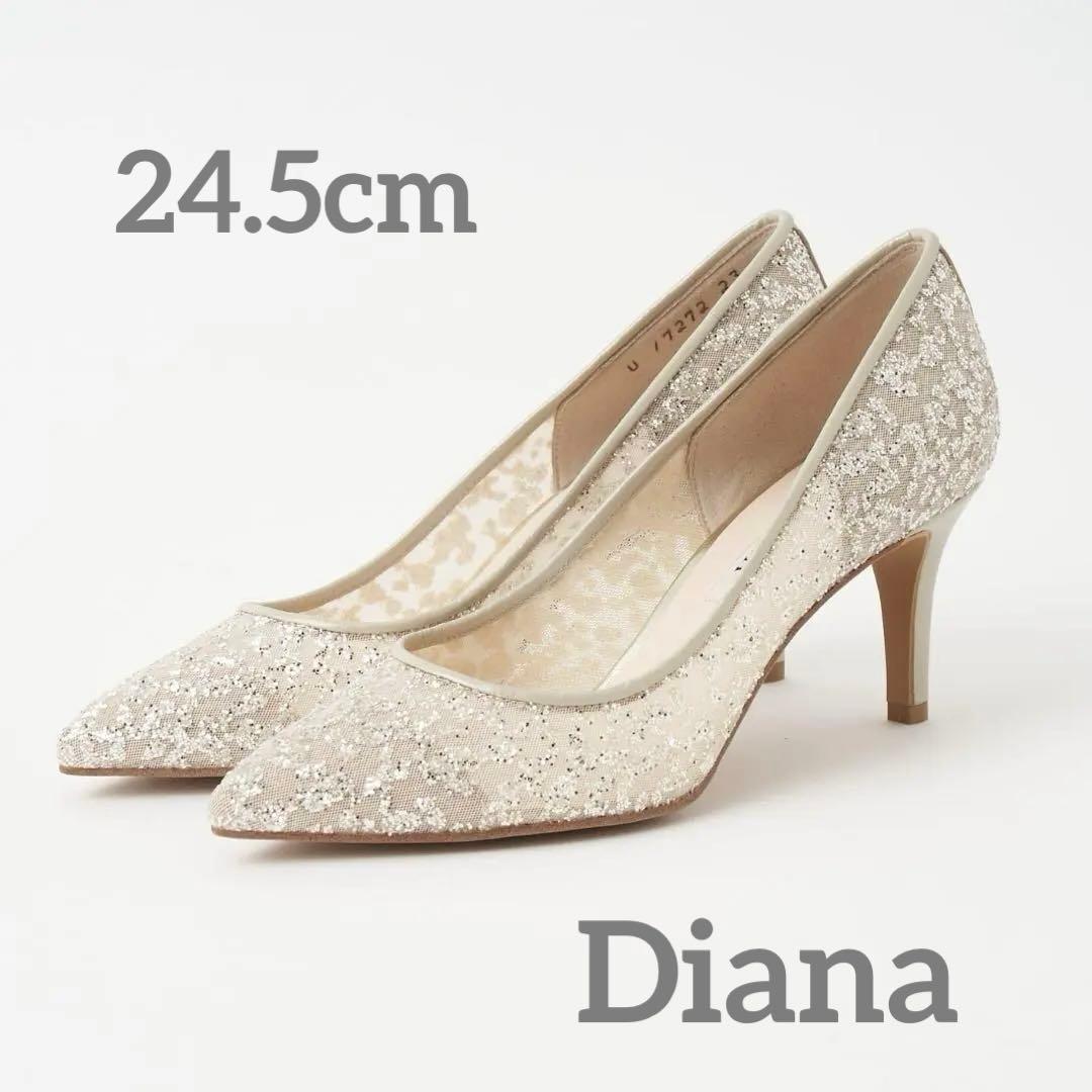 【ぷう】DIANA パンプス　ゴールド　ブライダルシューズ 💎憧れウェディングシューズ👰‍♀️ 特別な日に、特別な一足を