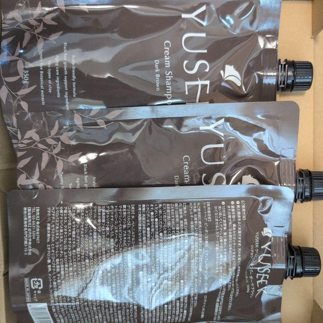 YUSEEK クリームシャンプー ダークブラウン 350g YUSEEK ユーシーク シャンプー 350g ダークブラウン 2本 コーム付き