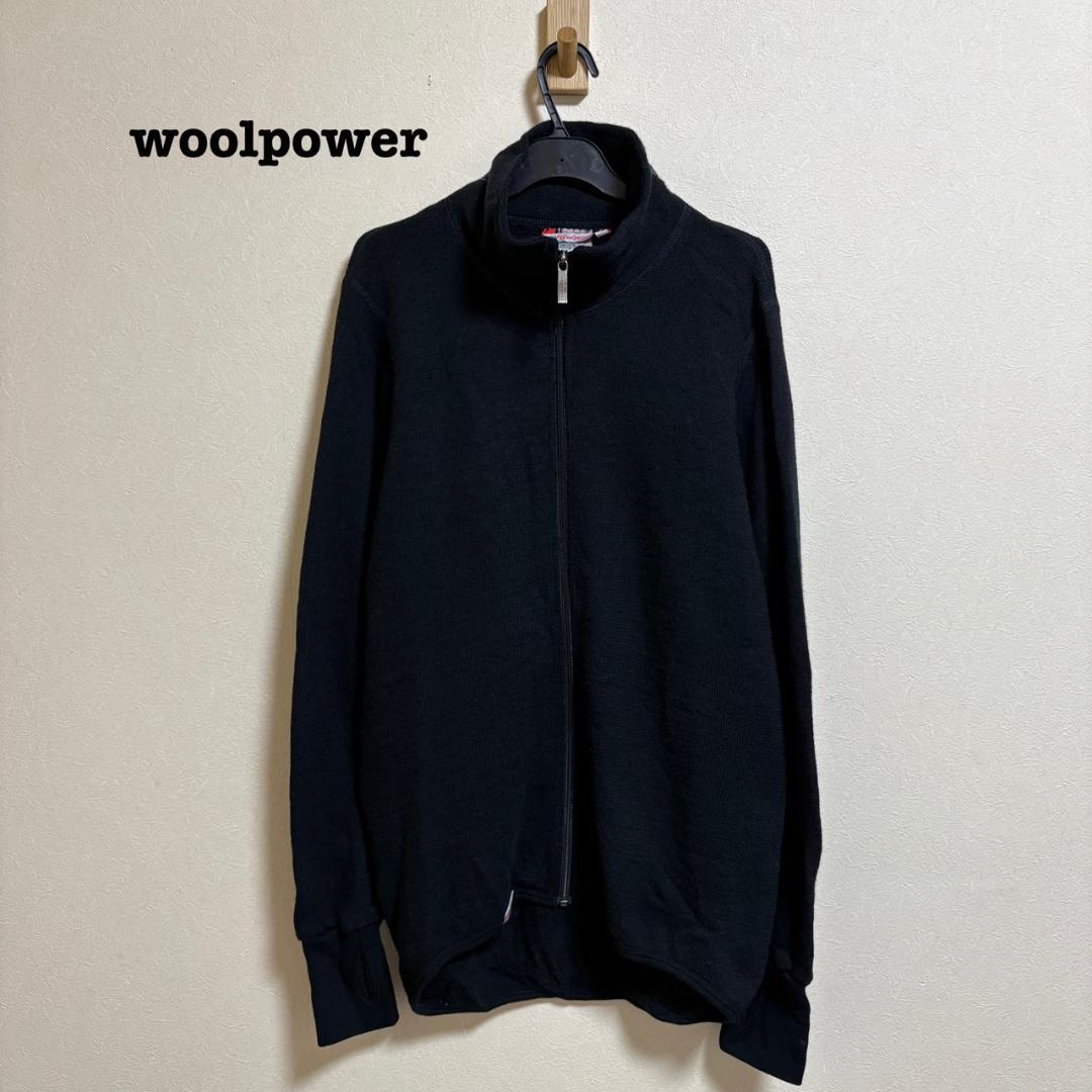 WOOLPOWER フルジップ ニットジャケット ブラック Mサイズ 楽天市場】ウールパワー フルジップジャケット プロテクション400