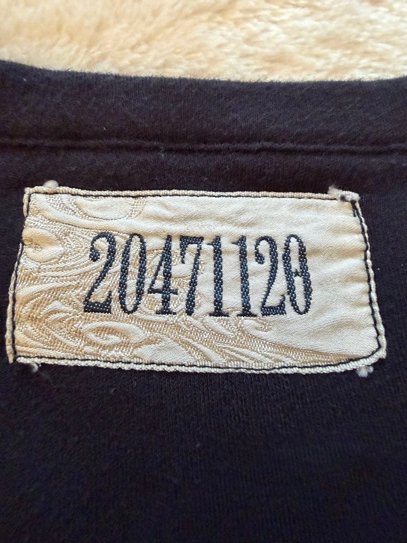20471120 トライヴェンティ 黒 半袖 Tシャツ 立体 原宿 レア 古着
