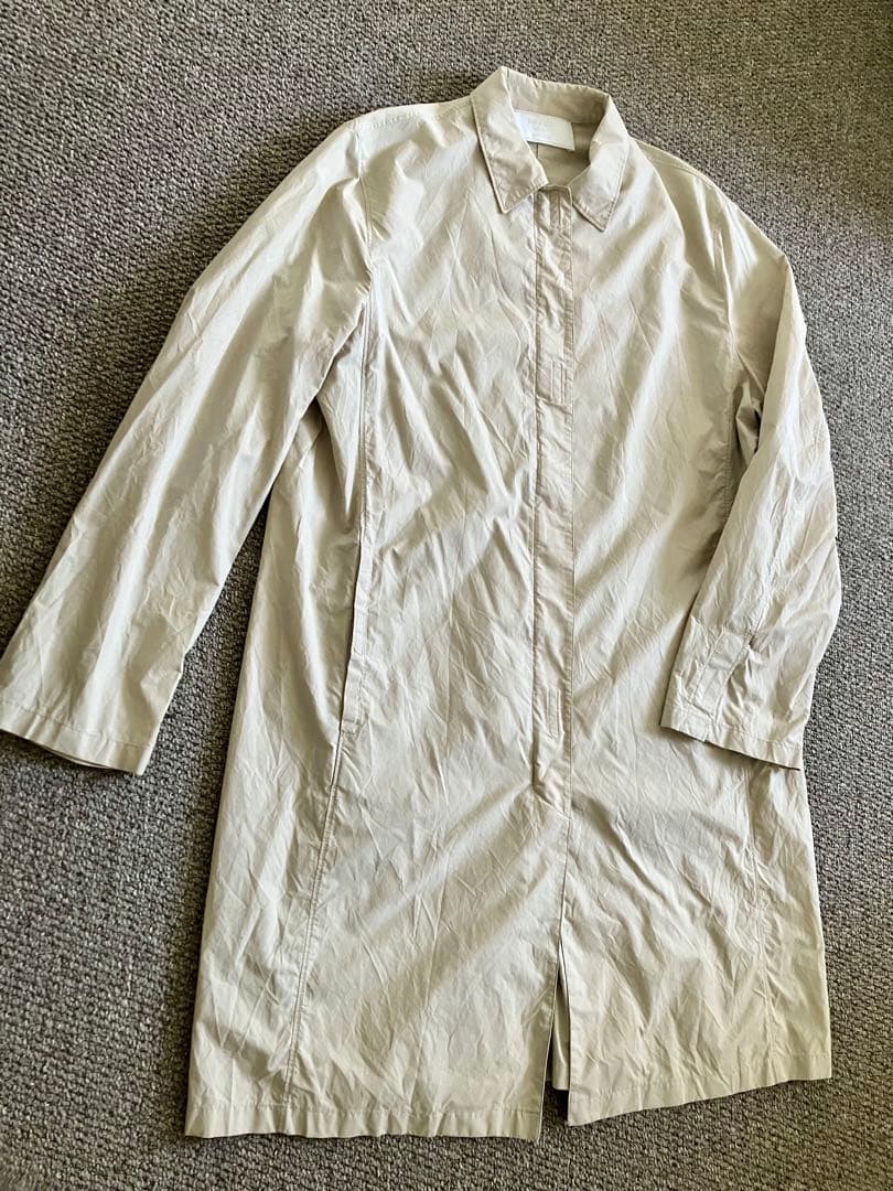 PRADAプラダコットンナイロンベージュ ステンカラーコート 44 PRADA（プラダ）ステンカラーコート ベージュ サイズ:48(L位) メンズ