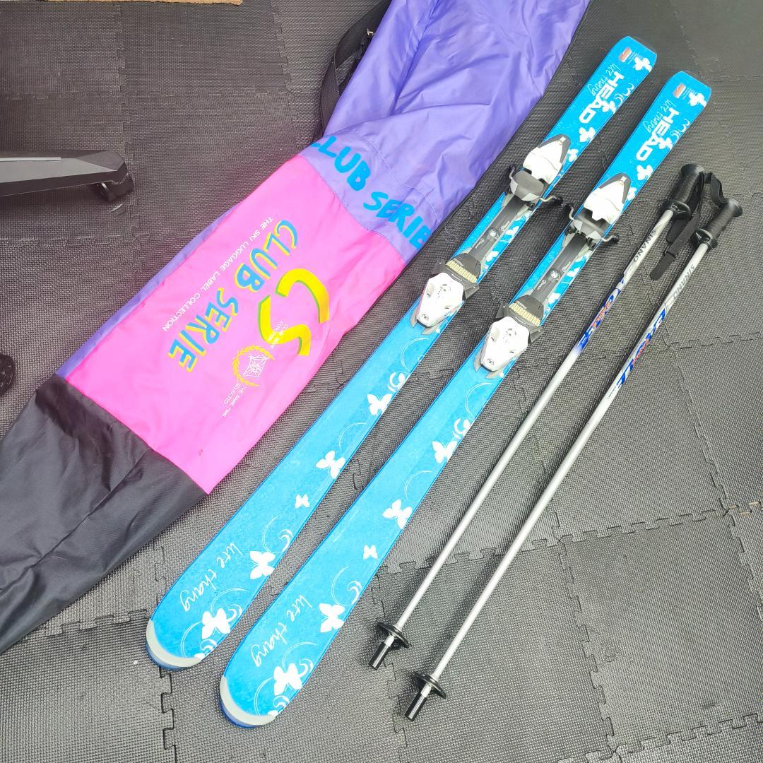 HEAD lite thang　スキー板147㎝　SIMANO　ストック　セット HEAD（ヘッド） スキー板 スキーセット レディース 4点セット